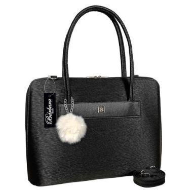 Imagem de Bolsa Feminina Notebook Pasta Maleta Chaveiro Pompom Fashion - Bárbara
