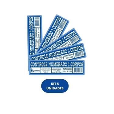 Imagem de Bloco Comanda Ficha Numerado Controle 2 Corpos Talão Kit C/5 - Tamoio
