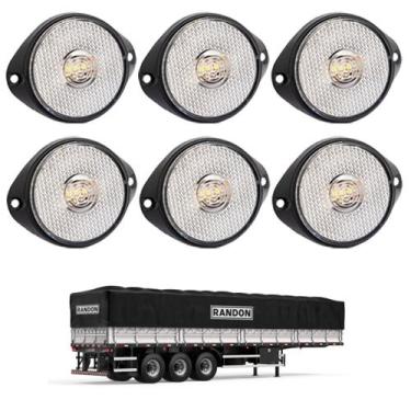 Imagem de 6 Lanterna Frontal Randon LED Cristal 65mm c/ Sup. - Conect. - DW Comp