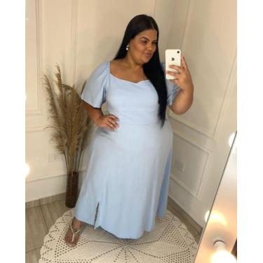 Imagem de Vestido Plus Size Com Fenda na Lateral Tendência de Verão - Nanda Fash