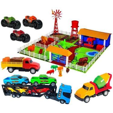 Imagem de Kit Fazendinha Tabuleiro + Animais + Caminhão Boiadeiro - Grupo Diamon