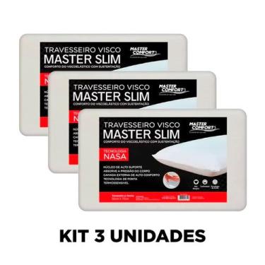 Imagem de Kit 3 Travesseiros Nasa Viscoelástico Slim Conforto e Suporte Anatômic