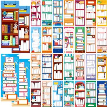 Imagem de Marcadores de livros com 120 peças, 30 designs de estantes, marcadores de página de leitura de dupla face, para crianças, adultos, estudantes, amantes de livros de todas as idades (6 cm x 15,5 cm)