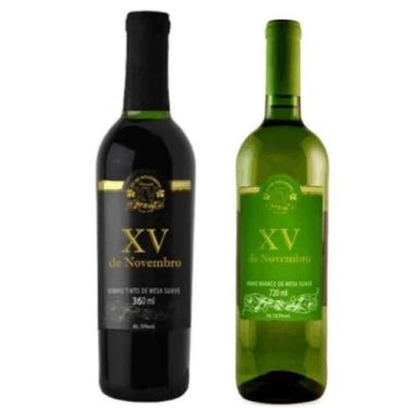 Imagem de Kit Vinhos Tinto Suave Bordô / Branco 720 Ml Xv De Novembro