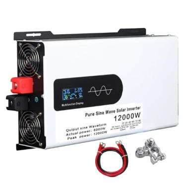 Imagem de Inversor de energia 12000W DC 12V/24V/48V/60V/72V DC para AC 110/220V Pure Sine Wave Solar Inverter Converter para grade fora, RV, caminhão, barco, acampamento,60V to 220V
