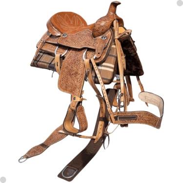 Imagem de Sela Para Cavalo Prova de Laço Couro Legítimo (15 Polegadas (ATE-95KG))