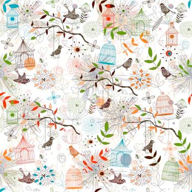 Imagem de Papel De Parede Pássaro Folha Realismo Autocolante 5m