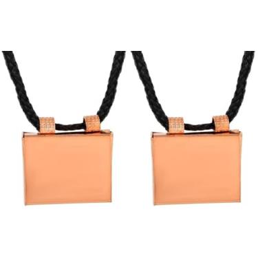 Imagem de Medalhão tabiz quadrado cor cobre para homens mulheres latão cobre, proteção contra mau-olhado, Nazar dhaga (pacote com 2)