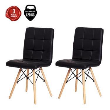 Imagem de Kit 2 Cadeiras Charles Eames Gomos Preta