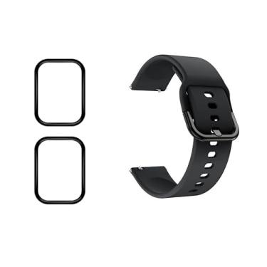 Imagem de Kit Pulseira + Película compatível com GTS 4 / 4Mini NEW / 4Mini / 3/2 / 2 Mini / 2e / GTS A1914 (Preto, GTS 2 / 2e)