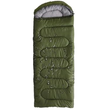 Imagem de Saco de dormir para adultos 1 pessoa, saco de dormir impermeável, leve, de algodão, vazado, para clima frio, para acampamento, mochila, caminhadas, pesca, caça, viagens ao ar livre
