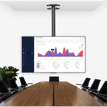 Imagem de CUTPOIY Suporte de parede para TV de teto ajustável, inclina-se e se estende para TVs planas e curvas, capacidade de peso de 85 kg para TVs de 26 a 70 polegadas