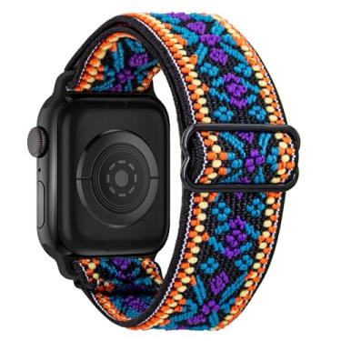 Imagem de Pulseira de nylon elástico compatível com Apple Watch séries 10 9, 8, 7, 6, 5, 4, 3 e 2 SE, Ultra 2 de 38 mm, 40 mm, 40 mm, 41 mm, 44 mm, 45 mm, 46 mm, 49 mm, SE, 38 mm/40 mm/41 mm/42 mm (série 10))