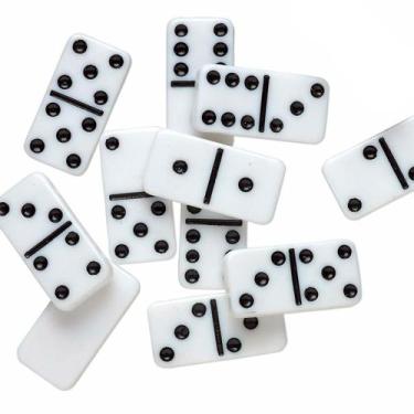 Imagem de Domino Classico Em Plastico Grosso 7mm Na Lata Metal Resistente 28pcs 