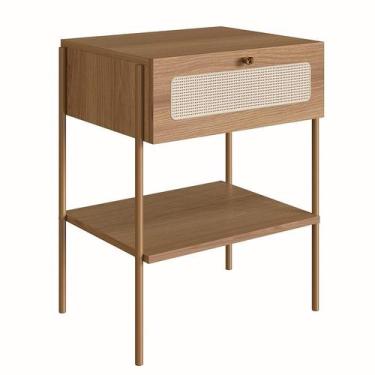 Imagem de Mesa de Cabeceira Oslo 1 GV Hanover e Dourada - Artesano