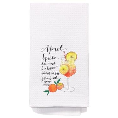 Imagem de Yomisex Toalhas de cozinha italianas Aperol Spritz, presentes para amantes de coquetéis, toalhas de chá para cozinha, bar, carrinho, pub, Aperol Spritz, toalhas de mão decorativas, 40 x 61 cm