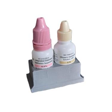 Imagem de Znet3D Organizador de garrafa de colírio, suporte de 2 compartimentos (prata)