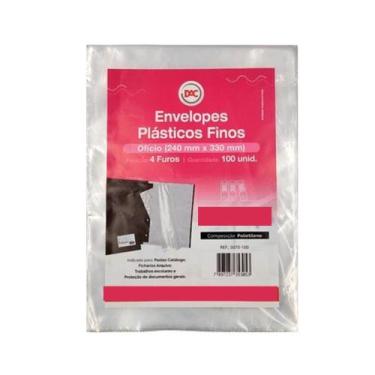 Imagem de Envelope plástico ofício 4 furos fino 0,06mm c/100un - DAC
