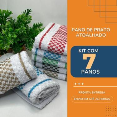 Imagem de Pano de Prato Atoalhado Felpudo Grande 7 Unidades 40X70 - BRK