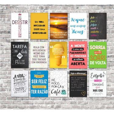Imagem de Kit 15 Placas 20X30 Decorativas No Mdf Adesivada Modelo 8