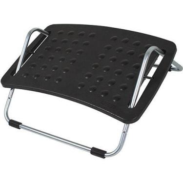 Imagem de Apoio Para Pés Ergonômico Zincado Abs Multivisão - Multivisao, Preto