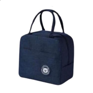 Imagem de Bolsa Térmica Lancheira Porta Marmita 4 L Com Alça de Mão Ideal para Trabalho Academia Viagens Lazer Unissex (Azul Marinho)