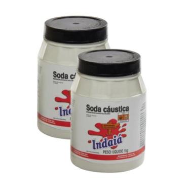 Imagem de Soda Caustica Desincrustante Alcalino Indáia Kit 2 Kg - Indaia