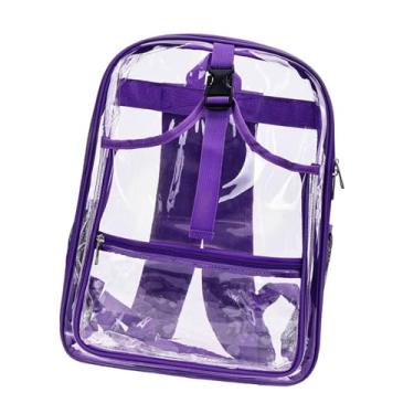 Imagem de predolo Mochila esportiva para tênis, bolsas para raquetes, profissional, grande capacidade, mochila transparente de PVC para academia, bolsa para badminton, Roxo