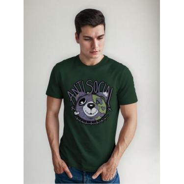 Imagem de Camiseta Masculina Manga Curta Em Algodão Anti Social - mistermah, Ver