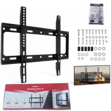 Imagem de Suporte TV Universal Fixo de Parede Para Televisões de 26 a 63 Polegadas Feito em Aço Carbono Para TVs Tipo Samsung LG Sony Philco Philips Capacidade Máxima de 25 kg, Preto -Vende Mais