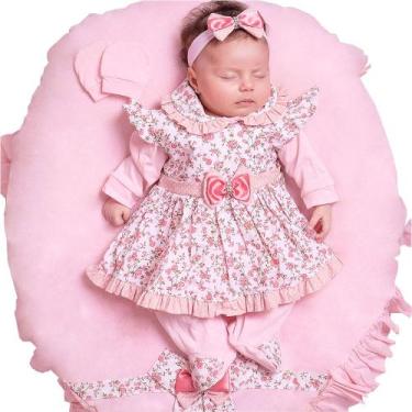 Imagem de Saída de Maternidade Menina Aconchego Amora Floral Rosa 05 Peças P - A