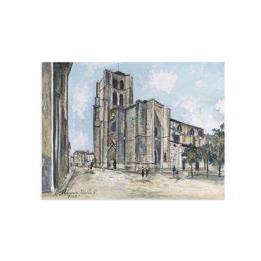 Imagem de Marice Utrilo Famous Paintings Wall Art - Pictures Wall Decor-Bedroom Wall Art Painting-Reprodução em tela - Igreja 13/60x80cm24x31inch Sem moldura