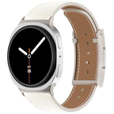 Imagem de CHANCHY Pulseira magnética de couro compatível com Samsung Galaxy Watch 8 de 40 mm/44 mm/clássico de 46 mm 2025, pulseira elegante de couro de grão superior sem lacunas para Galaxy Watch8 feminino e