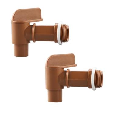 Imagem de Torneira de tambor de 2 peças de plástico PE para tambor de plástico PE para tambores de plástico ou aço de 15 litros, jarras de água marrom de substituição GWENBHMTOOL