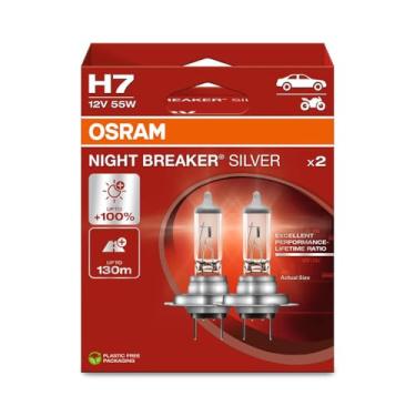 Imagem de OSRAM NIGHT BREAKER SILVER, H7, lâmpadas de farol de halogêneo, caixa dobrável suspensa (2 lâmpadas)