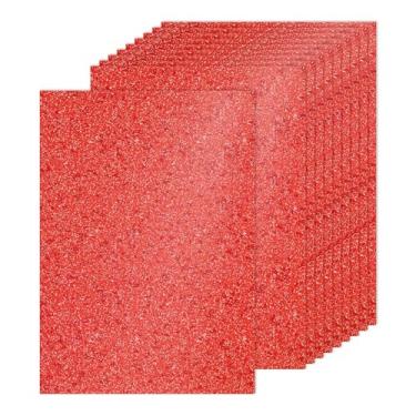 Imagem de PATIKIL 60 folhas de papelão com glitter vermelho, 21 x 29,7 cm, papel brilhante A4, cartolina, 250 g/m², papel brilhante para artesanato, scrapbook, arte faça você mesmo, festa de casamento