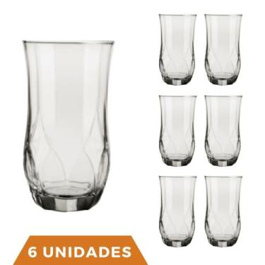 Imagem de 6 Copos Ópera Vidro Transparente Redondo 360ml Durável Nadir - NADIR F