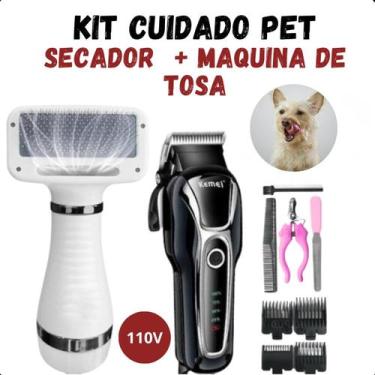 Imagem de Kit Completo PET (Máquina de Tosa KEMEI 1991 + Secador 110V) funcional
