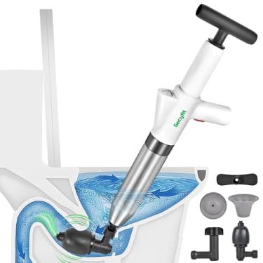 Imagem de Gecyfit Desentupidor de vaso sanitário, ferramenta de desentupimento de drenagem de alta pressão, êmbolos para banheiro, piso, chuveiro, pia resistente, bomba de ar multiuso para vaso sanitário