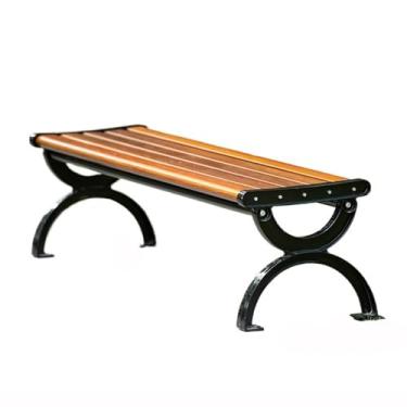 Imagem de ZzleoyuUUs-12 Banco de jardim ao ar livre de alumínio banco de parque externo banco de lazer sem costas (grande)
