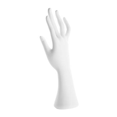 Imagem de Colaxi Expositor de mão de manequim para joias, para lojas de anéis de dedo, pulseira de mesa elegante, suporte de colar, organizador de joias, Branco
