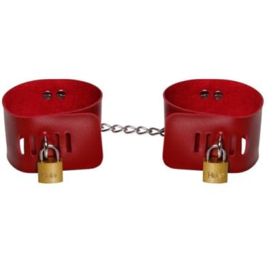Imagem de Algema Bracelete Carrara Com Cadeado Acessórios Íntimos Design Elegante Bracelete Erótico DX1745 (VERMELHO)