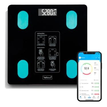 Imagem de Balança Digital Bioimpedância 180kgs Aplicativo Bluetooth - Wellmix