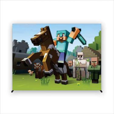 Imagem de Painel de Festa Retangular Mine Blocos 3,00x2,00 Metros Fera Print, Re