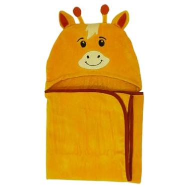 Imagem de Toalha Banho Infantil Bebê Capuz Bichinho 100% Algodão 80x80 (Laranja Girafa So)