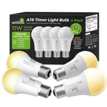 Imagem de Lâmpada LED com temporizador NEOROSS 11W 3000K Soft White E26, pacote 