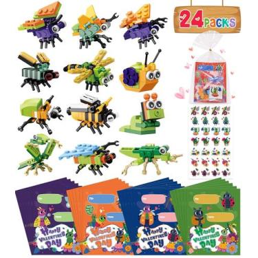 Imagem de Building Blocks Colplay Insect, 24 pacotes com cartões de dia dos namo