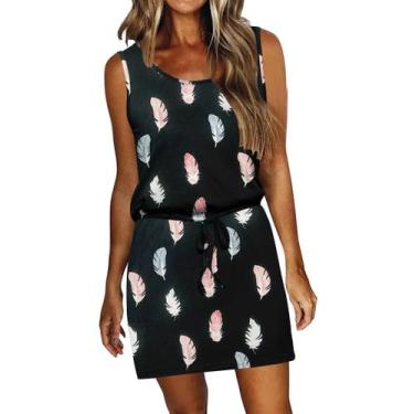 Imagem de Vestido de verão AUSELILY Vestido de verão casual sem mangas feminino 