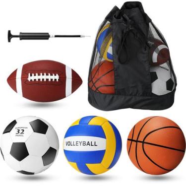 Imagem de Conjunto de bolas esportivas Jerify, 4 peças de futebol, basquete, fut