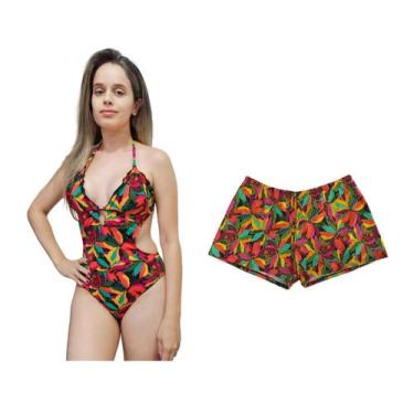 Imagem de Maiô engana mamãe ripple calcinha levanta bumbum bojo removível + shor